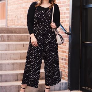 Polka dot overall jumpsuit